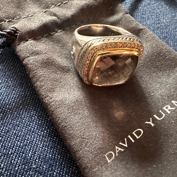 David Yurman Authentic Albion Smoky Qtz., Sterling Silver/18K Gold, Pave Diamond - Picture 1 of 11
